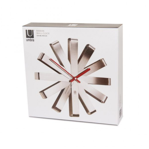 Umbra ribbonwood wall clock, grey color