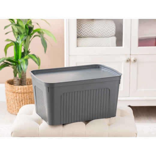 Madame Coco Denys Storage and Organization Box, Dark Grey Color, 46.3x31x23.9 Cm