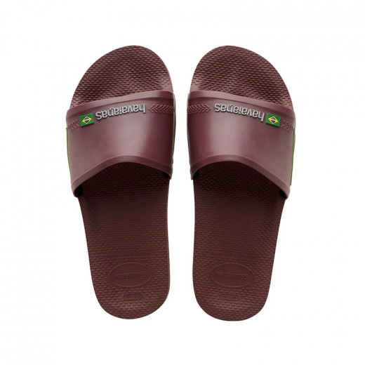 Havaianas Slide Brasil Flip Flop, Aubergine Color