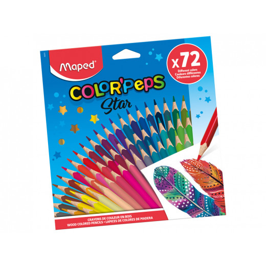 Colour Pencils Maped Color’peps Star, 72 Pieces
