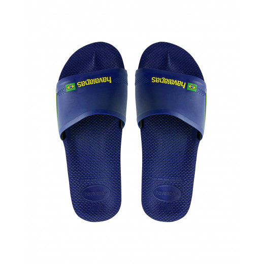 Havaianas Slide Brasil Flip Flop, Navy Blue Color