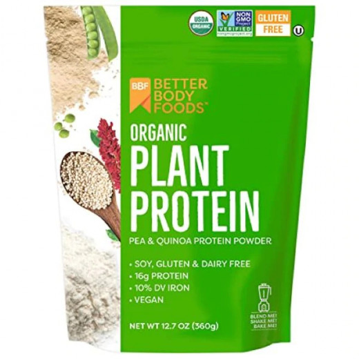 Better Body Food Organic Gluten Free Plant Protein, 360 Gram
