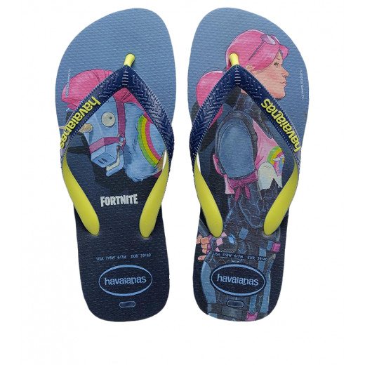 Havaianas Top Fortnite Flip Flop, Indigo Blue Color, Size 37/38