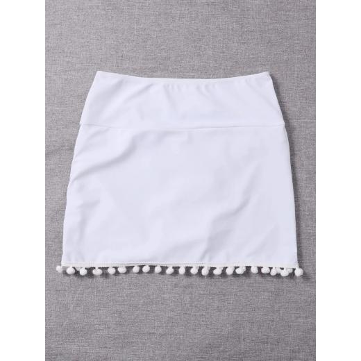 Beach Bikini Skirt, White Color