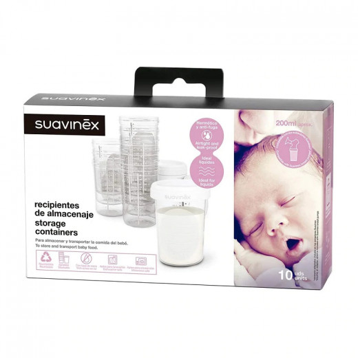Suavinex Breastmilk Storage Containers, 10 Pieces