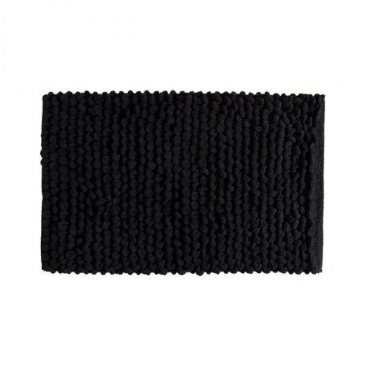 Nova home loopy bath mat, chenille, black color, 60x120 cm