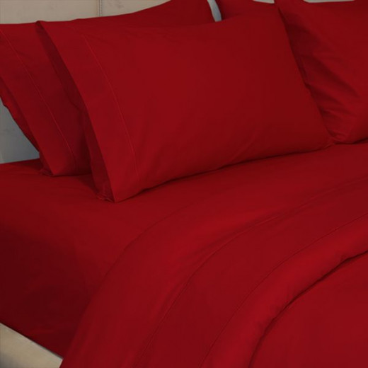 Fieldcrest plain duvet cover, cotton, red color, king size