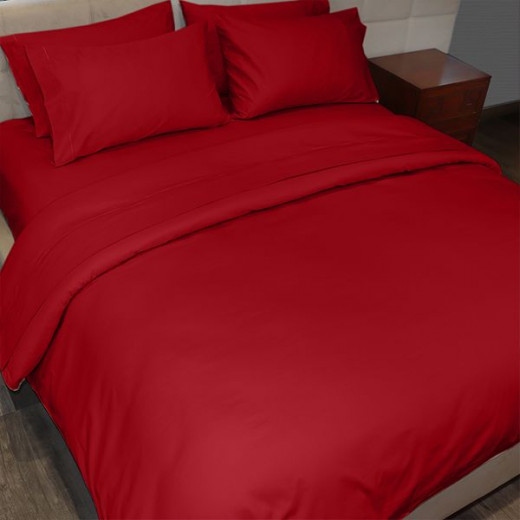 Fieldcrest plain duvet cover, cotton, red color, king size