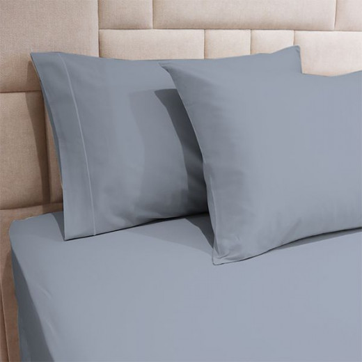 Fieldcrest plain fitted sheet set, cotton, blue color, queen size, 3 pieces