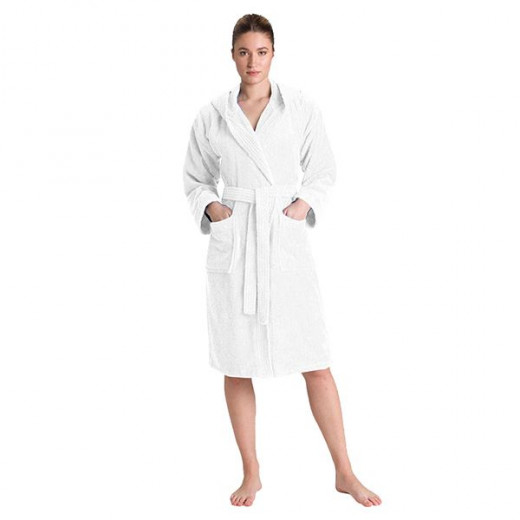 Cannon plain bathrobe, cotton, white color