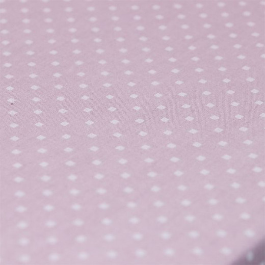 Cannon dots and stripes fitted sheet set, poly cotton, purple color, twin size