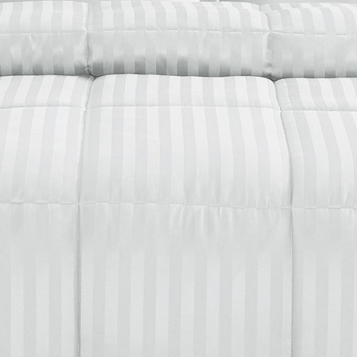 Nova home ultrastripe hotel style comforter set, white color, king size, 6 pieces