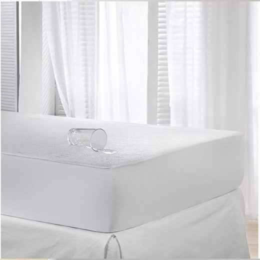 Nova Home "Warm-Pro Warm Fleece Waterproof Mattress Protector, White Color, 200*200 Cm