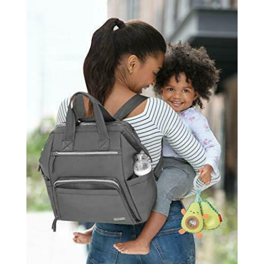 Skip Hop Mainframe Wide Open Diaper Backpack, Charcoal Color