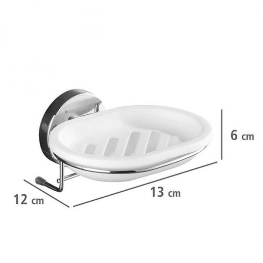 Wenko milazzo vacum-loc soap dish, stainless steel, white