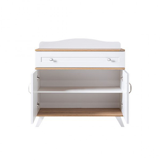 Pierre Cardin Bonnie Baby Room Dresser With Shelf, White Color