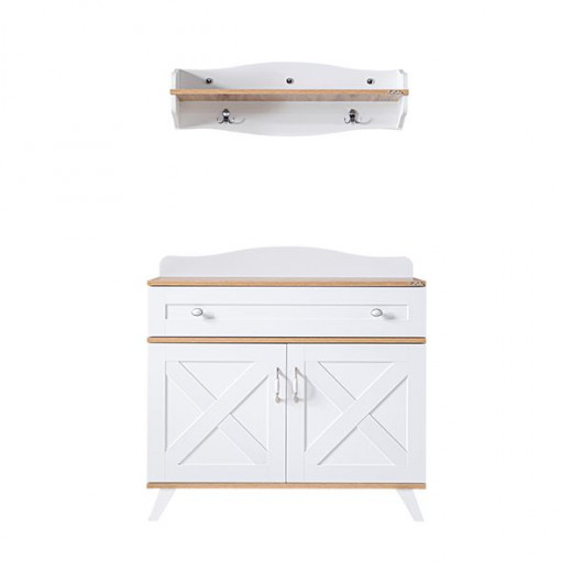 Pierre Cardin Bonnie Baby Room Dresser With Shelf, White Color