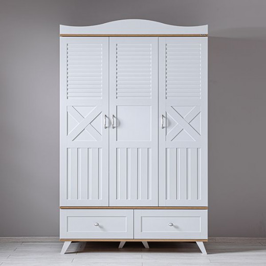 Pierre cardin bonnie 3-door baby room wardrobe, white color