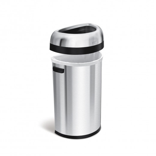 Simplehuman Stainless Steel Trash Bin, Brushed, 60 Liter