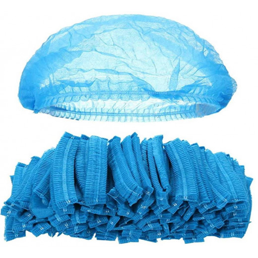 Disposable Surgical Elastic Hair Hat, Blue Color, 100 Pieces