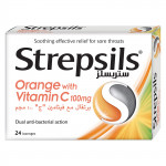 Strepsils Orange & Vitamin C Lozenges, 24 Pieces