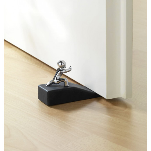 Wenko Door Stopper Hercules, Black And Chrome