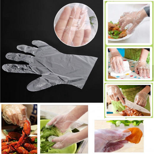 Marwa Disposables Transparent Gloves, 100 Pieces