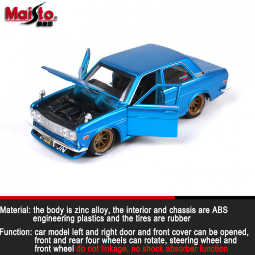 Maisto 1971 Datsun 510, Scale 1:24, Blue Color