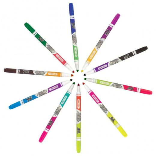 Bazic Double Tip Washable Markers, 8 Markers