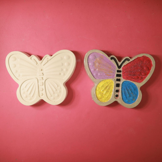 Little Hands Gypsum Butterfly Coloring Art, (M) Size