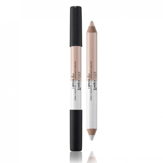 Bellaoggi Eye Brow Duo Pencil, Wax And Enlightening, Beige And White