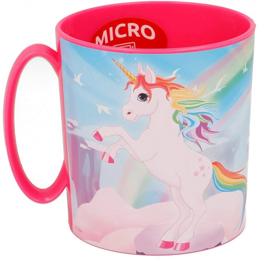 Stor Plastic Microwave Mug, Unicorn Design, 350 Ml