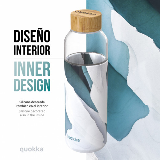 Quokka Glass Bottle With Silicone Cover, Iceberg Design, 660 Ml