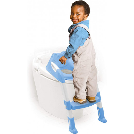 سلم ومقعد تدريب مرحاض للأطفال بتصميم تيدي, باللون الأزرق
