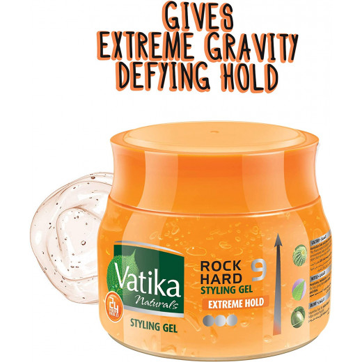 Vatika Naturals Extreme Hold, Rock Hard Styling Gel, 500 Ml