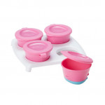 Tommee Tippee Explora 4 Pop Up Freezer Pots and Tray, +4 months, Pink
