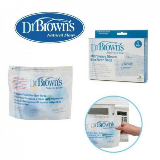 Dr. Brown's Microwave Steam Sterilizer Bags,5 Bag