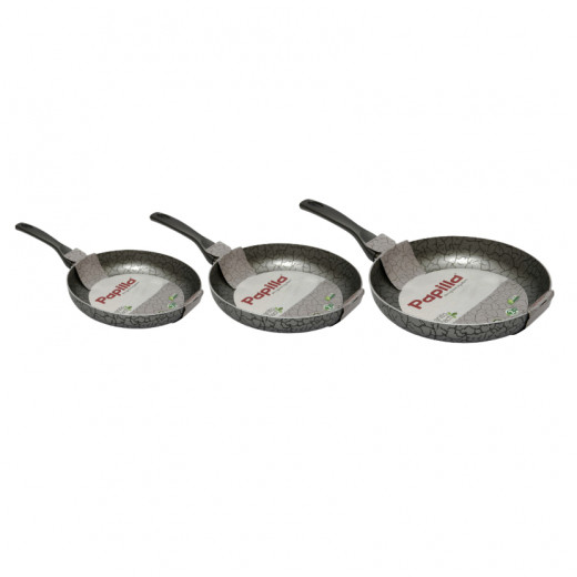 Papilla Fry Pan Set, Grey Color, 20x24x28 Cm, 3 Pieces