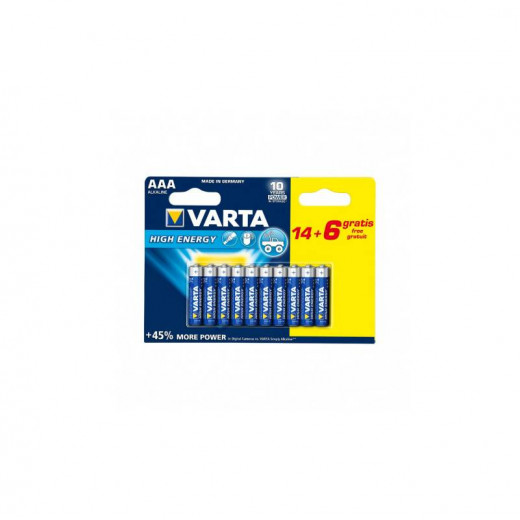 Varta - High Energy AAA Batteries (14+6pcs) HE 9V