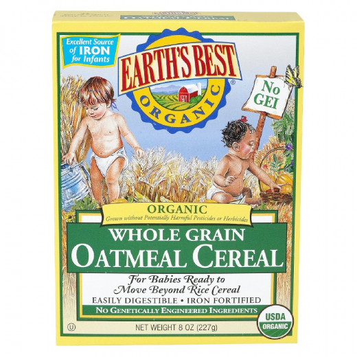 Earth's Best Organic Whole Grain Oatmeal Cereal, 227 Gram