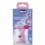 Chicco Natural Feeling Baby Bottle +2 months, 250 ml, Pink
