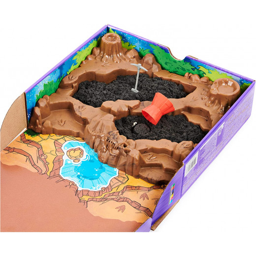 Spin Master Kinetic Sand Dinosaur Dig Playset with 10 Hidden Dinosaur Bones to Uncover for Kids