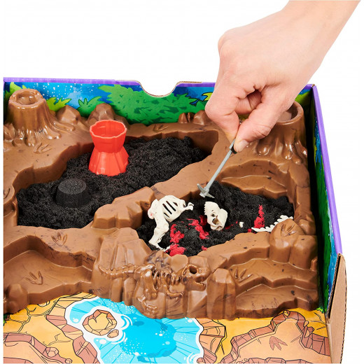 Spin Master Kinetic Sand Dinosaur Dig Playset with 10 Hidden Dinosaur Bones to Uncover for Kids