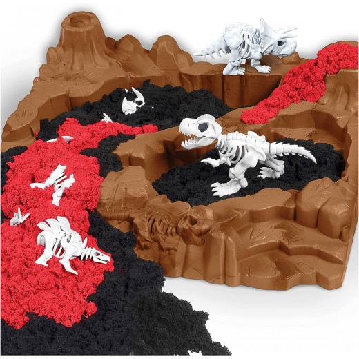 Spin Master Kinetic Sand Dinosaur Dig Playset with 10 Hidden Dinosaur Bones to Uncover for Kids