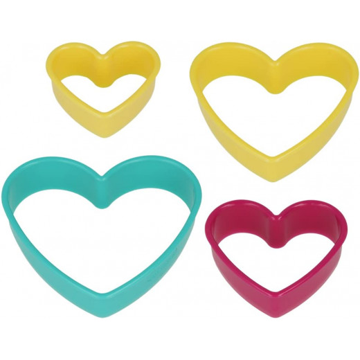 Metaltex Heart Shape Plastic Cookies Cutter, 10X9 Cm, 4 Pieces