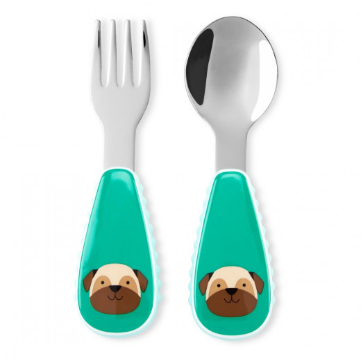 مجموعة أدوات المائدة والشوكة والمعلقة للأطفال الصغار من سكيب هوب, بتصميم كلب