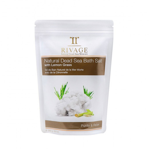 Rivage Dead Sea Purify & Relax Bath Salts With Lemon Grass, 250 Gram