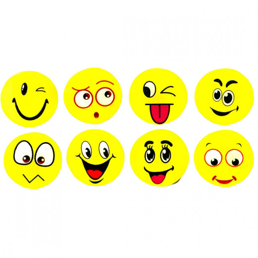 Circular Eraser, yellow Color, Assorted Emoji Design, 1 Piece