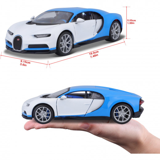 Maisto Bugatti Chiron 1:24 Car, White & Blue Color