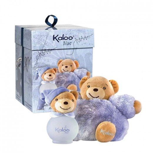 Kaloo Eau De Senteur Spray and Free Fluffy Bear, Blue Color, 100 Ml